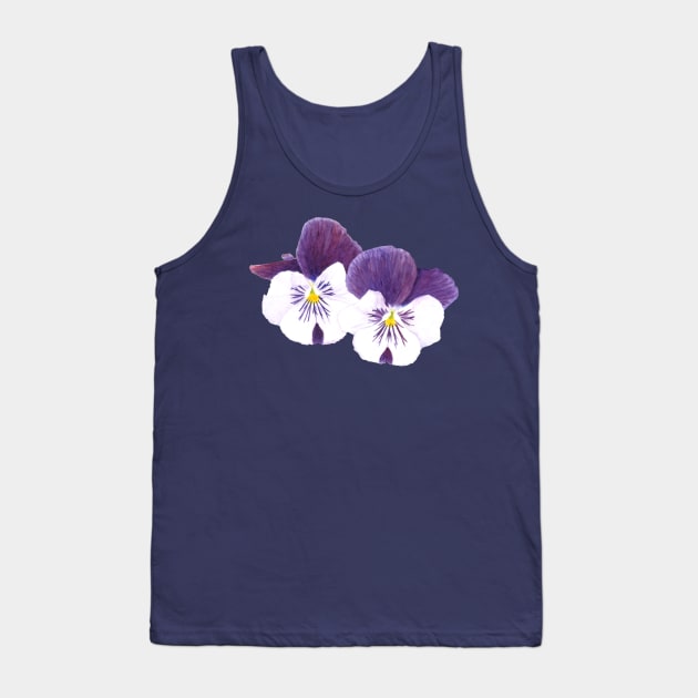 Purple and white pansies flowers Tank Top by Savousepate